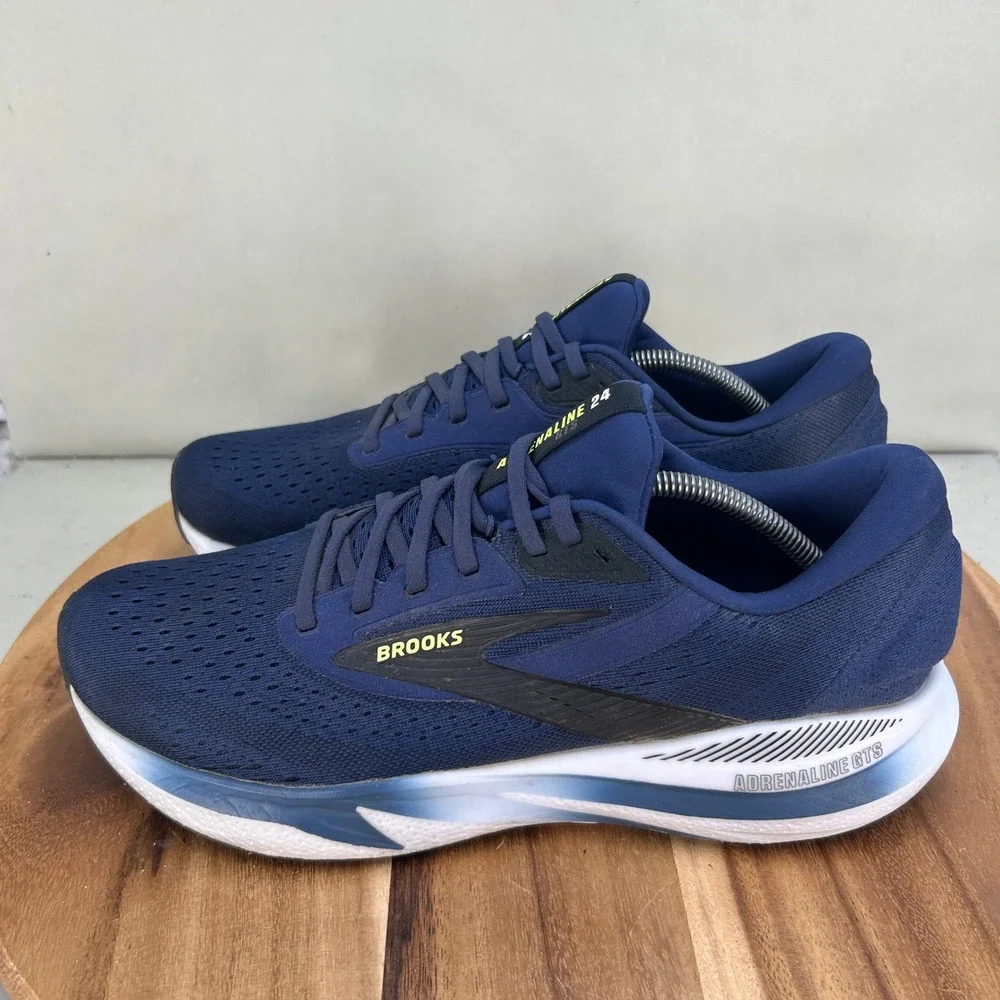 Brooks Adrenaline GTS 24 Navy Blue Running Shoes 1104372E423 Mens 12.5 2E Wide